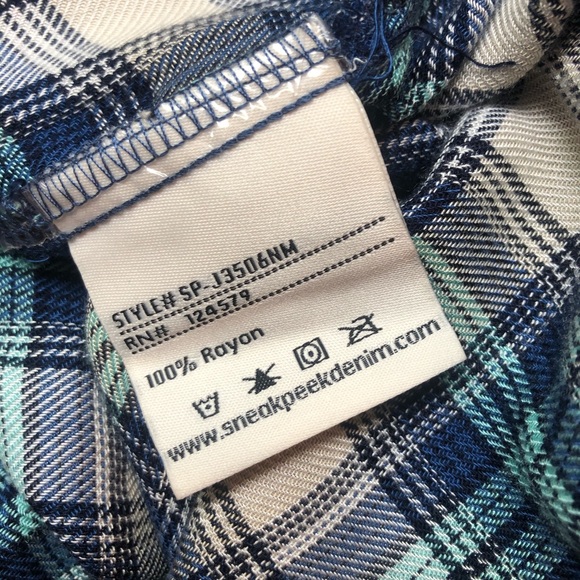 Sneak Peek Denim Plaid Dress - Small - Picture 5 of 5